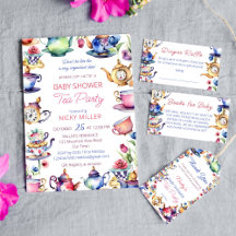 Alice in wonderland baby shower tea party