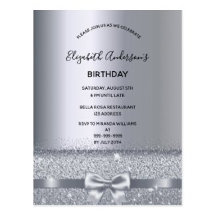 60th birthday party - Silver metallic bow