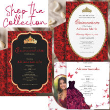 Red Quinceanera Invitations
