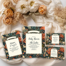 Elegant Vintage Watercolor Flowers Baby Shower