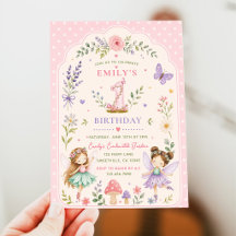Pink Girl Fairy Garden First Birthday Party