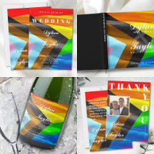 Pride Flag Typography LGBTQ Wedding Collection
