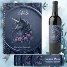 Dark Unicorn Portrait in a Round Frame