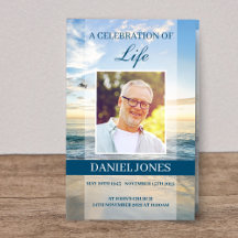 Beach themed Funeral Programs