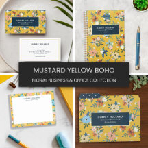 Mustard Yellow Boho Florals