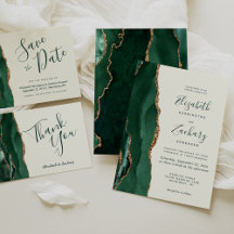 Emerald Green Agate Ivory Wedding Suite