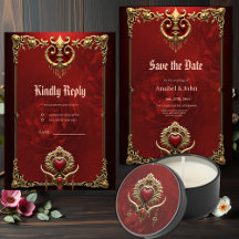 Elegance in red luster with an ornate heart