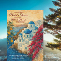 Greek Island Santorini Destination bridal shower
