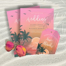 Tropical Isle Sunrise Wedding Pink