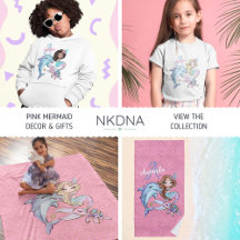 Mermaid Pink Girls Bedroom Decor & Gifts