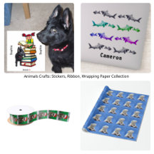 Animals Crafts: Stickers, Ribbon, Wrapping Paper