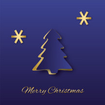 Classy Elegant Gold Blue Christmas Tree