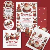 Cartoon Santa Animals Festive Xmas Kids Birthday