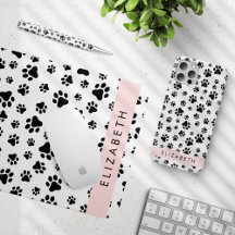 Black Paws Pattern, Pink - Home Decor Collection