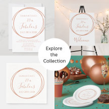 70 and Fabulous Rose Gold Minimal Birthday Party