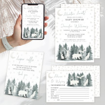 Woodland animals in night time baby shower