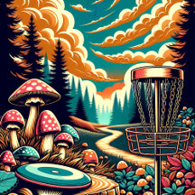 Retro Psychedelic Disc Golf Ai Art