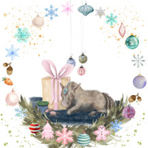 Weihnachts-Pappgeschirr und Tischdeko mit Pferd