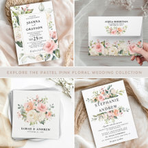 Pastel Blush Ivory Pink Floral Botanical Wedding