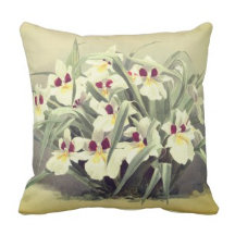 Vintage floral art throw pillow