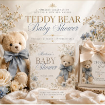 Elegant Teddy Bear Baby Shower Collection