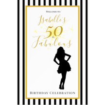 50 & Fabulous Black and Gold Birthday Collection