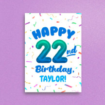 Balloon Numbers Birthday Card, Age 20-29