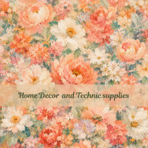 Coral Peach Romantic Bloom Home Décor
