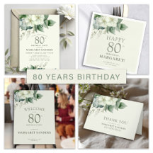 Elegant classic floral 80th birthday party 