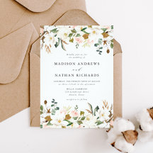 Elegant Watercolor Magnolia Wedding