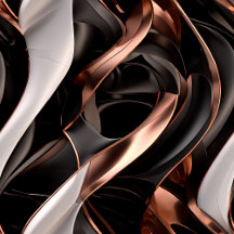 Black, Silver and Copper Faux Metallic 