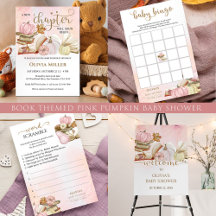 Pink Pumpkin Book Theme Fall Baby Shower