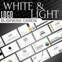 White Logo Business Cards Luxurious Classy Glamour