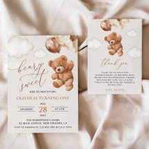 Teddy Bear, Brown Balloons Birthday Collection