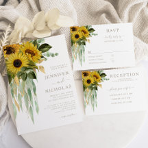 Elegant Taupe Sunflowers Eucalyptus Wedding Suite