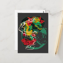 Japanese Dragon Floral Art Design