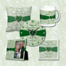 Bold Damask Emerald Wedding Anniversary Collection