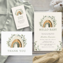 Boho Rainbow and Eucalyptus Baby Shower Collection