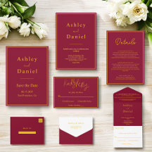 Minimal Chic Burgundy And Gold Wedding Collection
