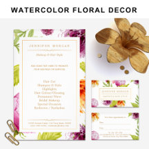 Matching items: Watercolor Floral Beauty Salon