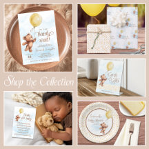 We Can Bearly Wait Baby Shower - Yellow Teddy Bear