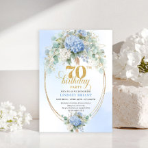 Blue hydrangea eucalyptus gold 70th birthday 39-70