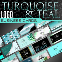 Teal Logo Business Cards Luxurious Classy Glamour