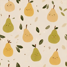 Personalized Cute Whimsical Pear Pattern 