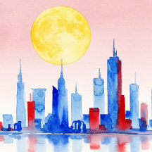 Watercolor paintings of cities