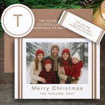 Modern Boho Copper Christmas Holiday Card