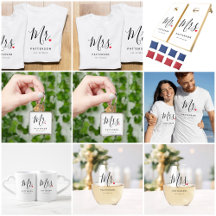 Stylish Mr. & Mrs. Custom Last Name Wedding Gifts