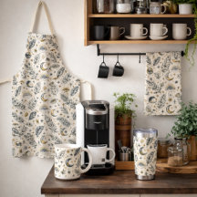 Mystical Celestial Moon Stars Pattern Home Decor