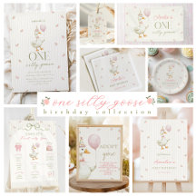 ONE Silly Goose Birthday - Vintage Floral