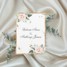 Pink Floral Watercolor Elegant Gold